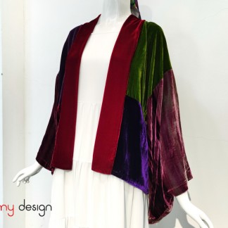 Velvet coat mixed with three colors